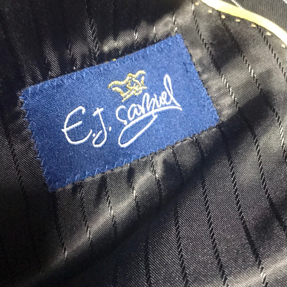 EJ Samuel Navy Blue pinstripe Classic Fit Suit